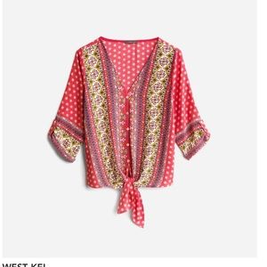 West Kei ‘Talina’ Tie Front Blouse